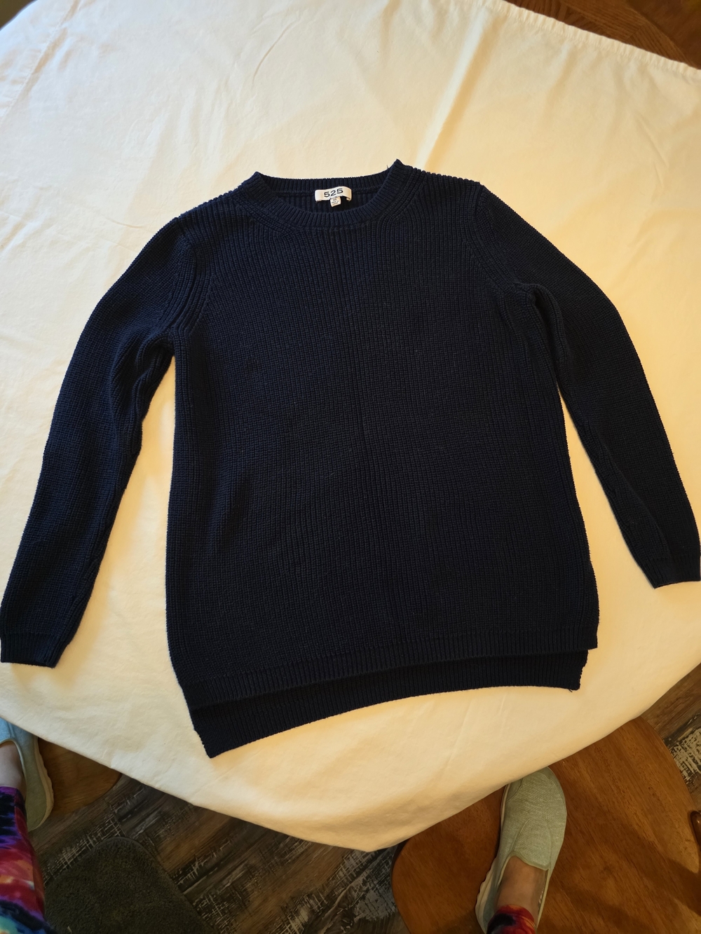 525 America Navy Ribbed Crewneck Sweater